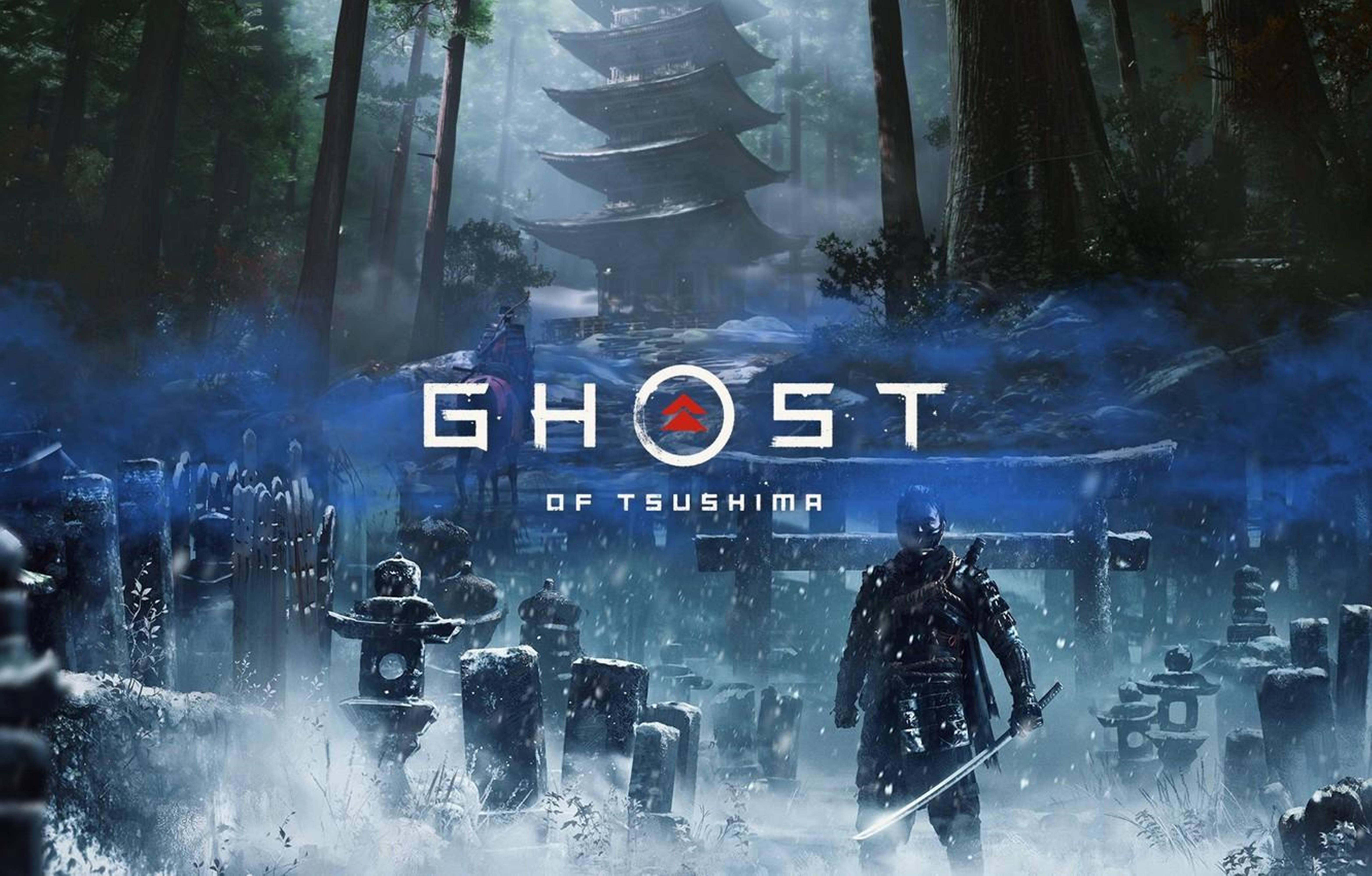 Ghost Of Tsushima, samurai, snowy Japanese forest graveyard, 5K Desktop Wallpaper