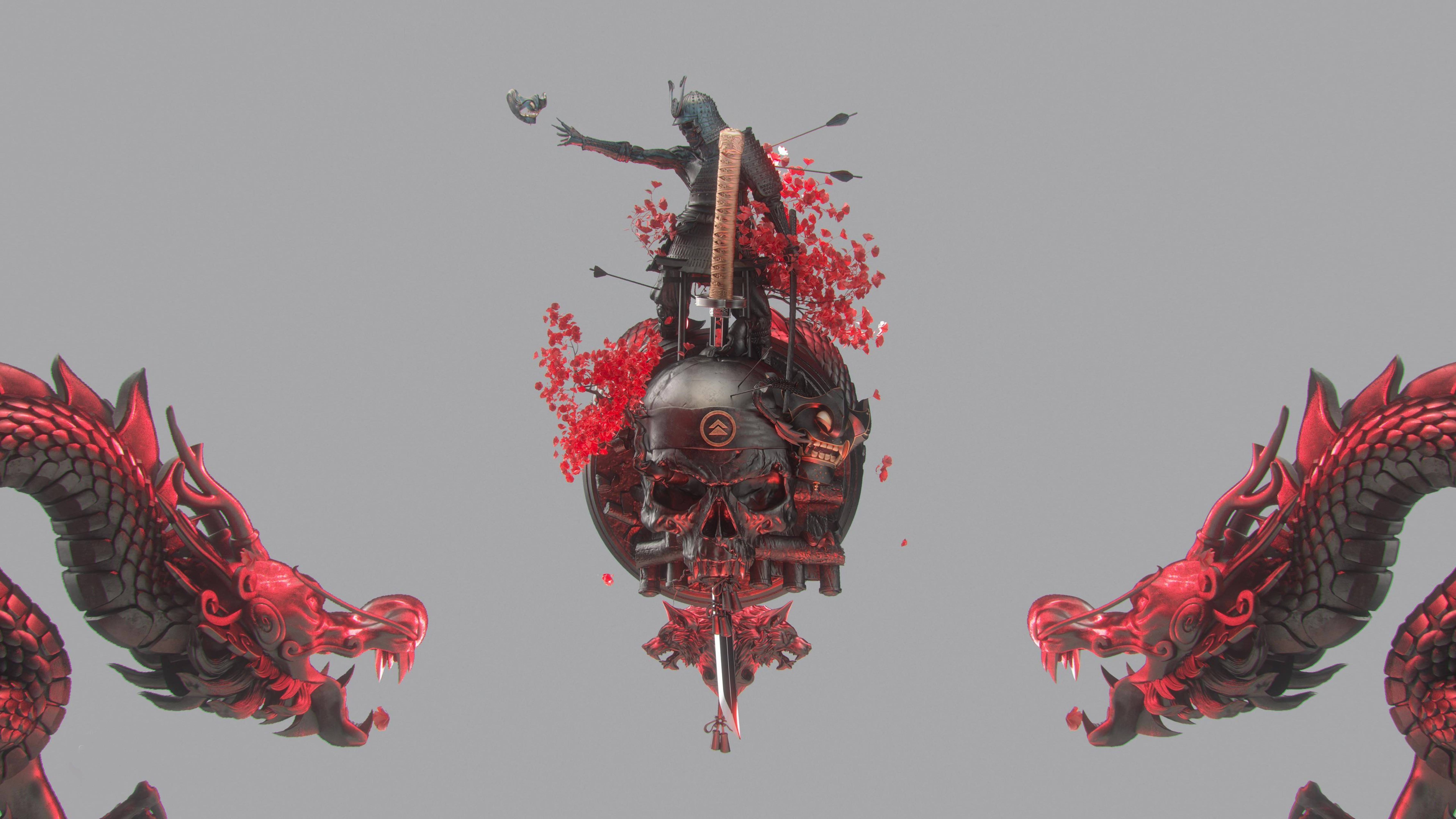 Ghost Of Tsushima, warrior, skull throne, 5K Desktop Wallpaper