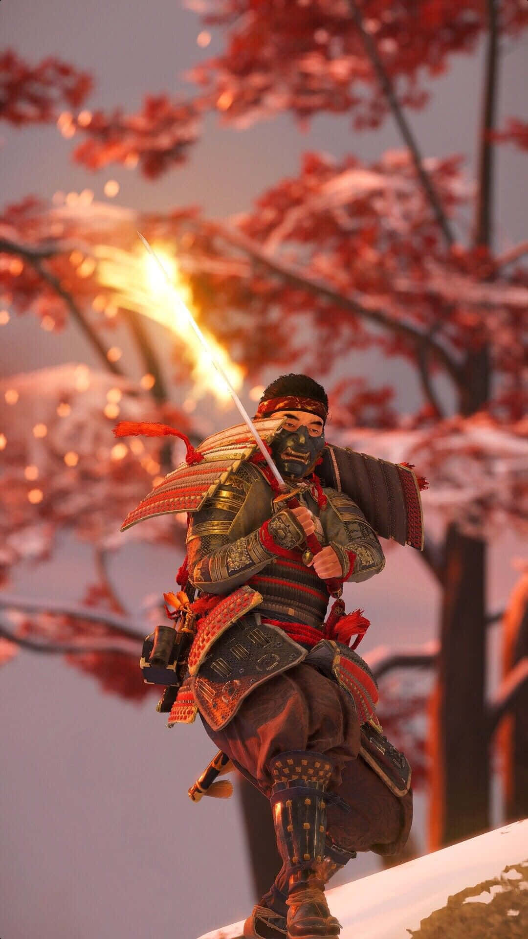 Ghost Of Tsushima, iPhone, masked samurai warrior, Full HD Phone Wallpaper