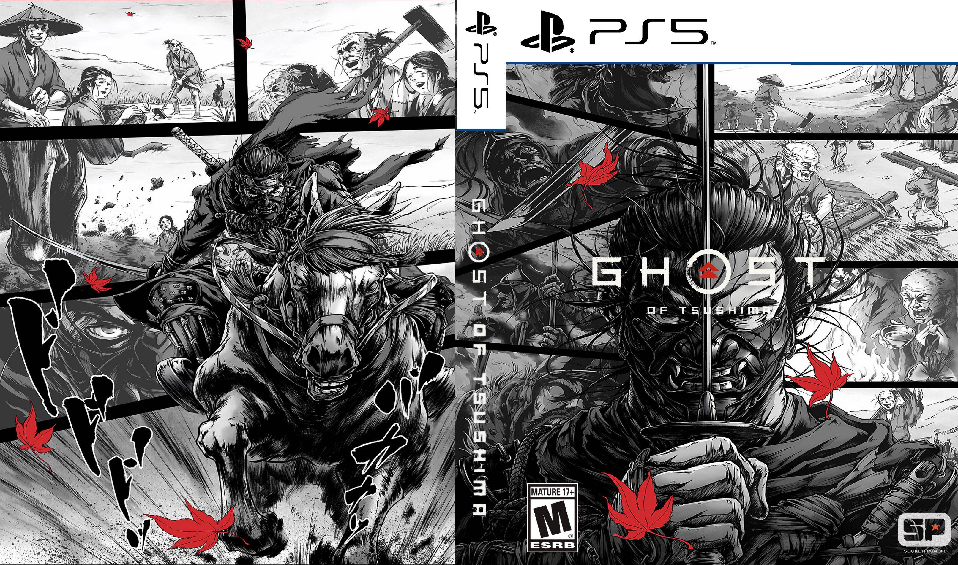 Ghost Of Tsushima, samurai on horseback, red maple leaves, 2K Desktop Wallpaper