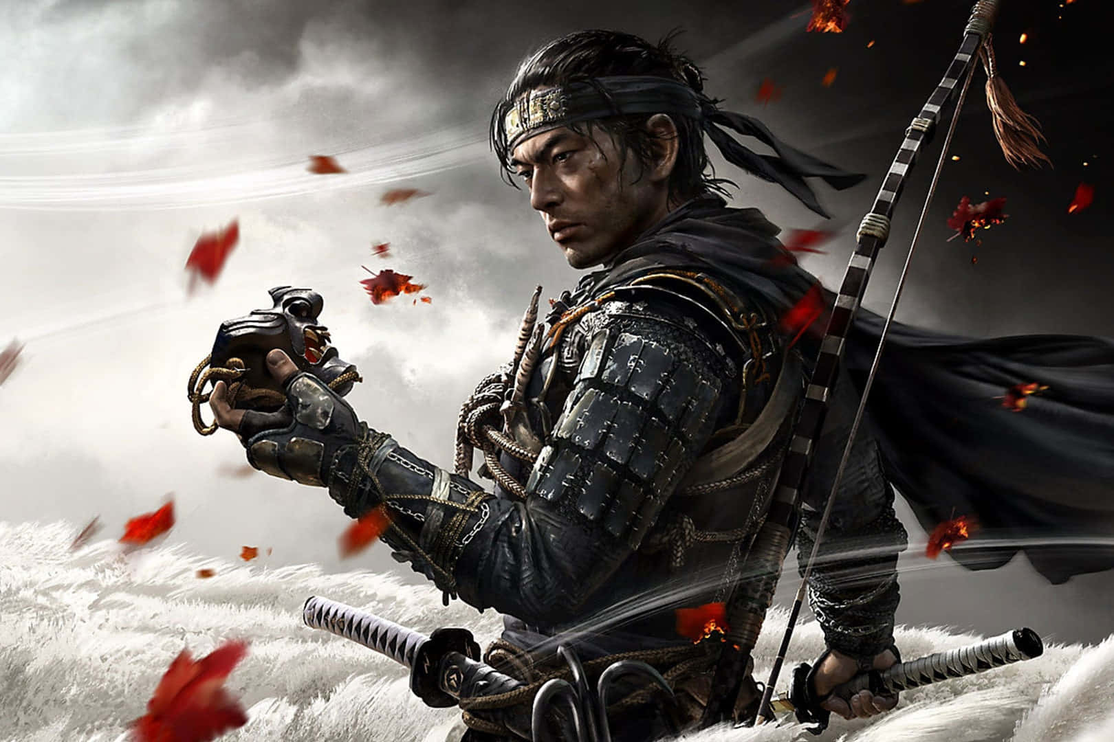 Ghost Of Tsushima, samurai warrior, dark armor, HD Desktop Wallpaper