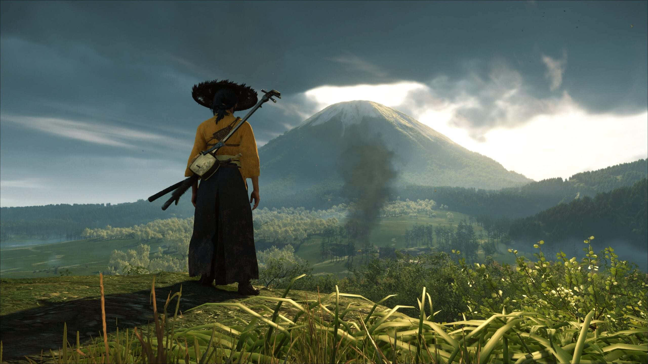 Ghost Of Yotei, samurai, yellow robe, 2K Desktop Wallpaper