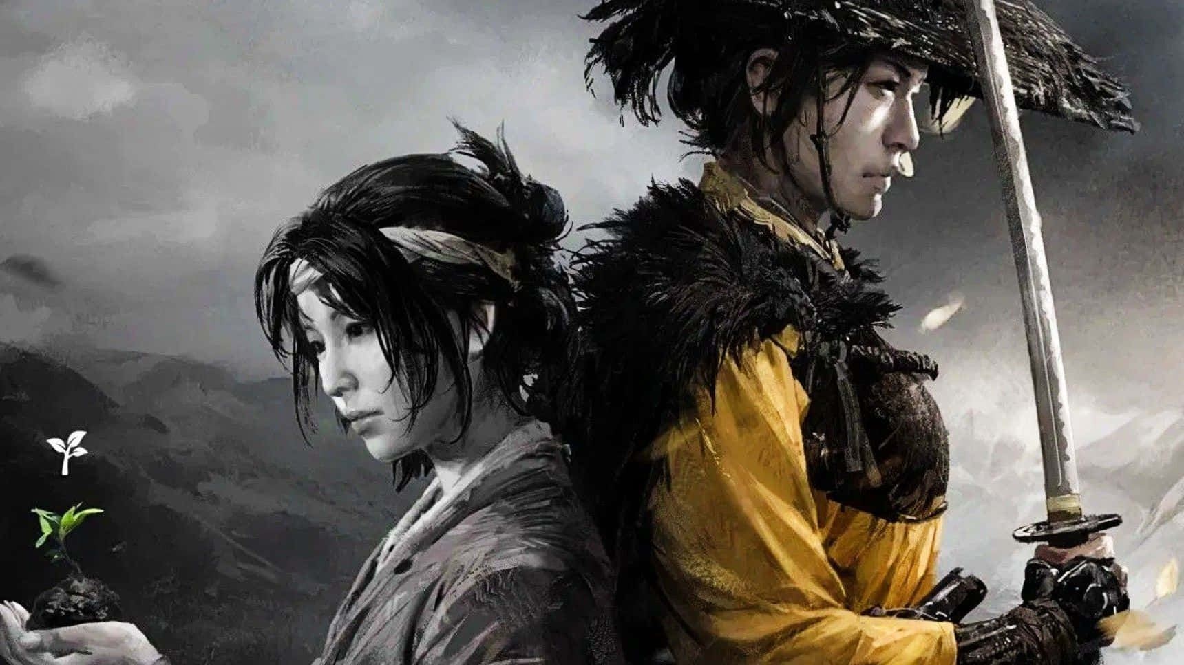 Ghost Of Yotei, samurai warrior, yellow armor, HD Desktop Wallpaper