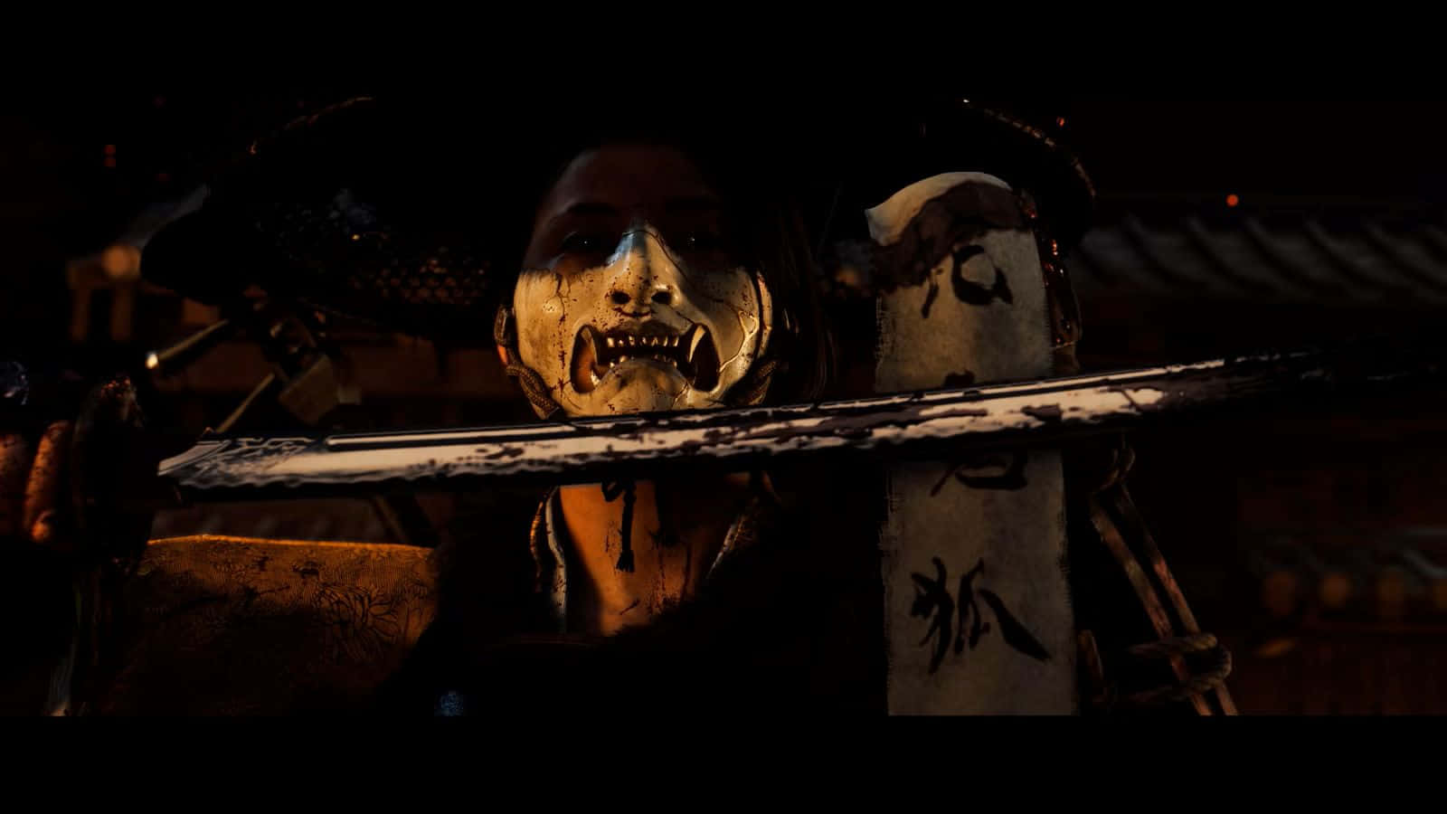 Ghost Of Yotei, samurai, oni mask, HD Desktop Wallpaper