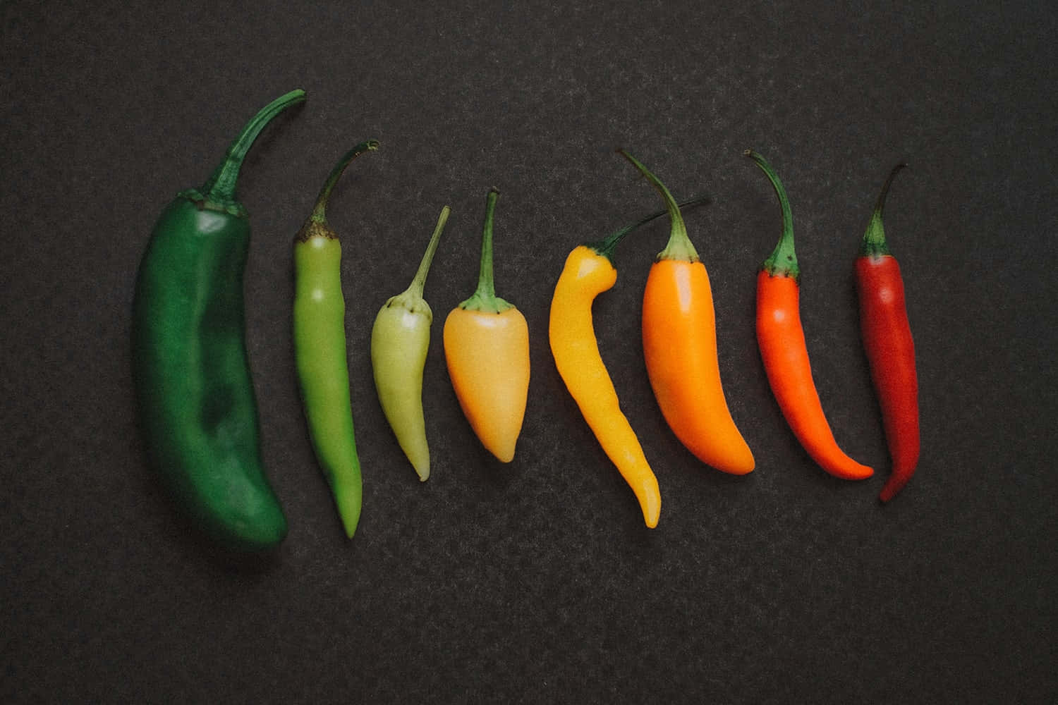 Ghost Pepper, chili peppers, green to red, HD Desktop Wallpaper