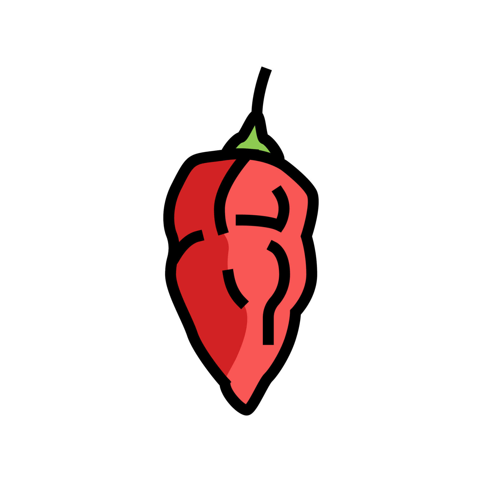 Ghost Pepper, red chili pepper, green stem, Full HD Desktop Wallpaper