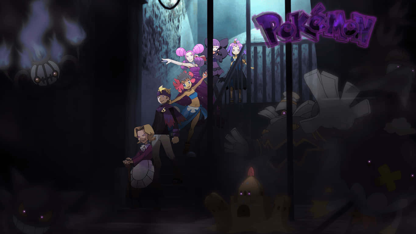 Ghost Pokemon, anime characters, dark haunted mansion, HD Desktop Wallpaper