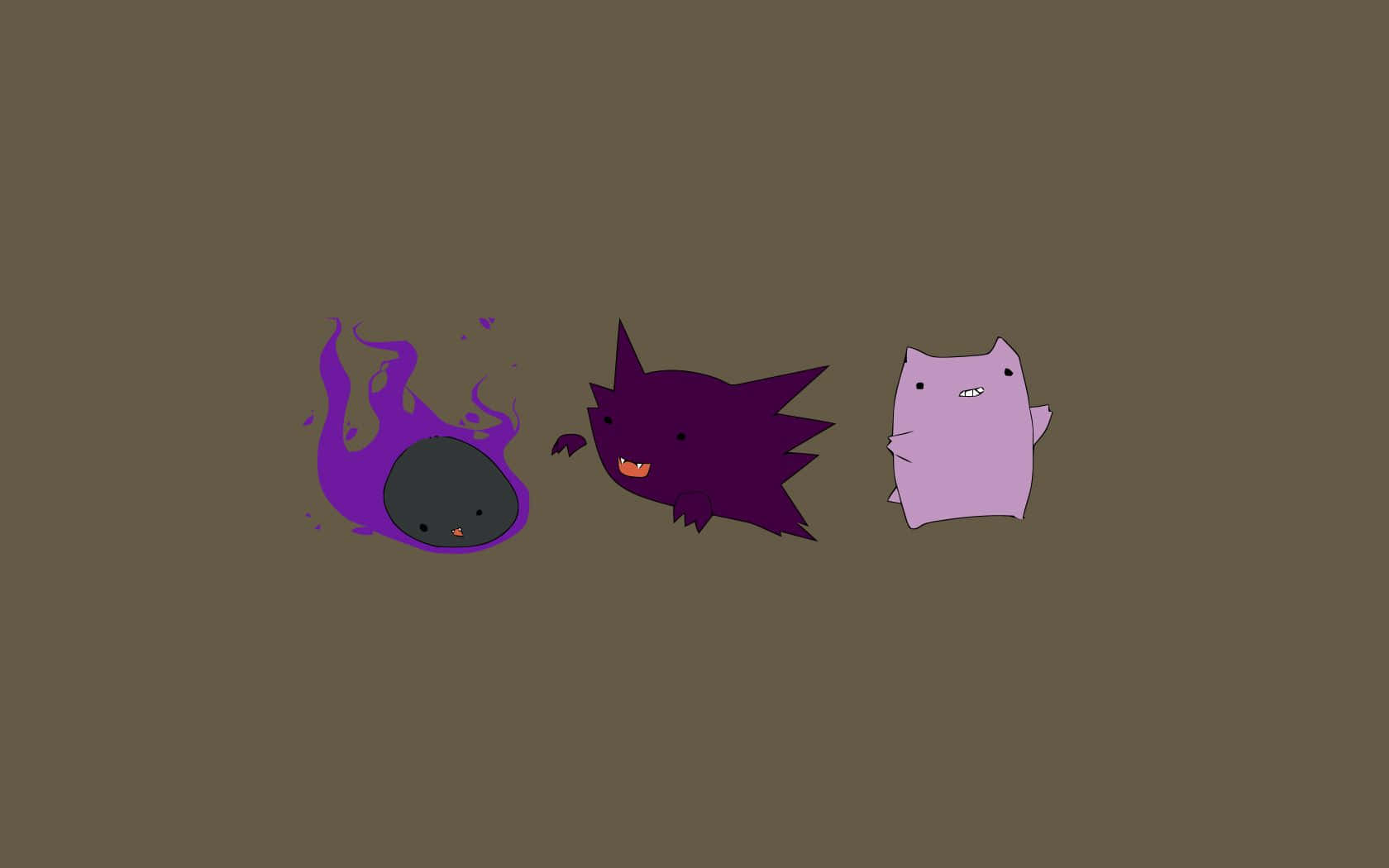 Ghost Pokemon, purple flame, black cat, HD Desktop Wallpaper