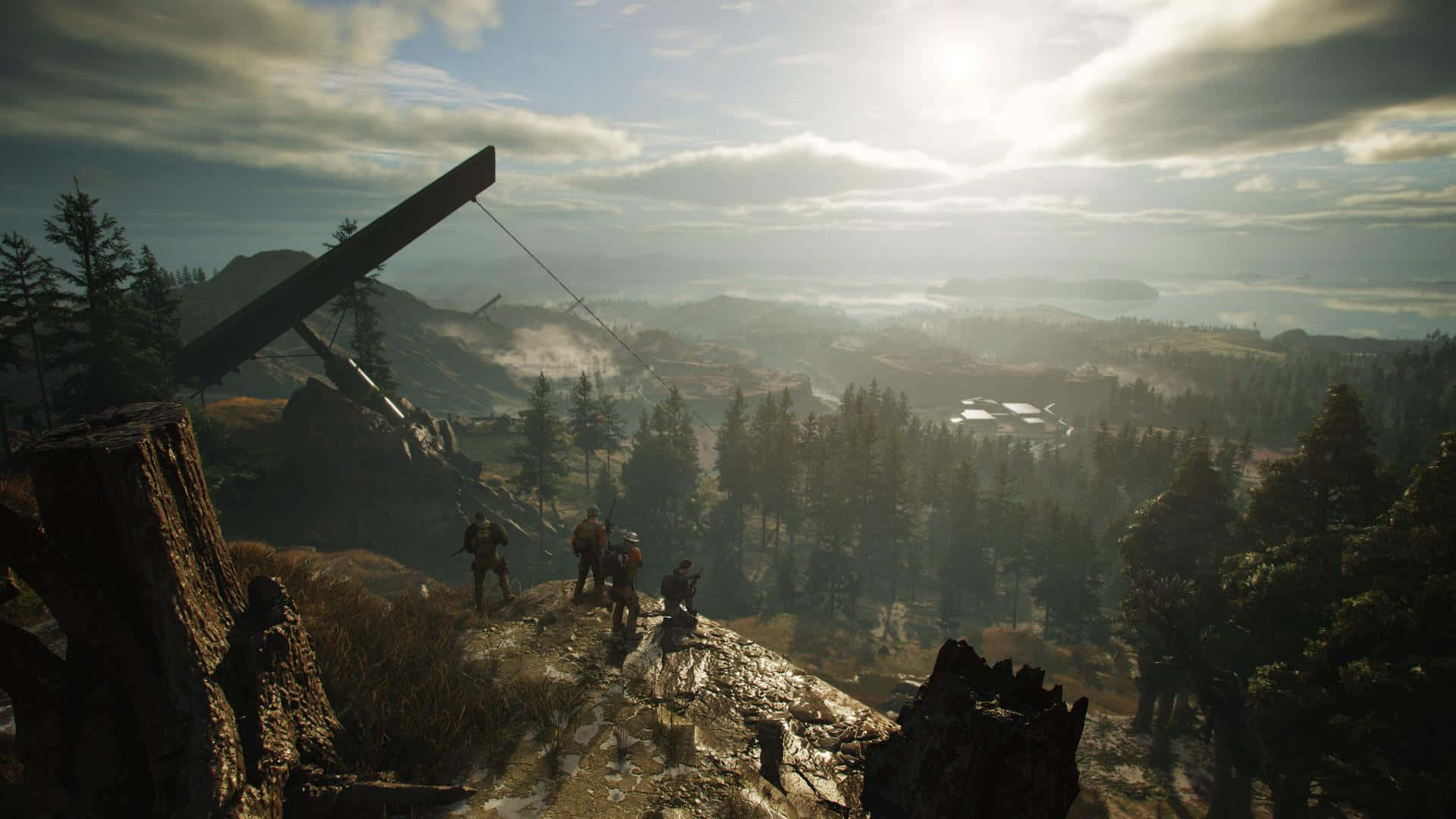 Ghost Recon, forest valley, rocky ridge, Full HD Desktop Wallpaper