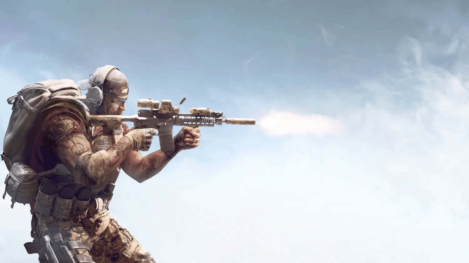 Ghost Recon, camouflage, rifle, HD Desktop Wallpaper