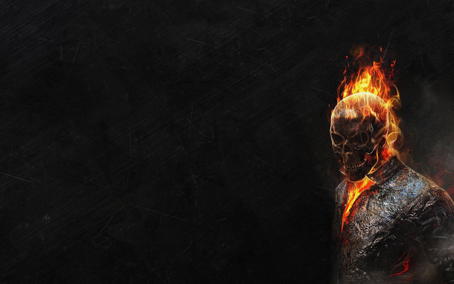 Ghost Rider, skull, flaming skull, Full HD Desktop Wallpaper