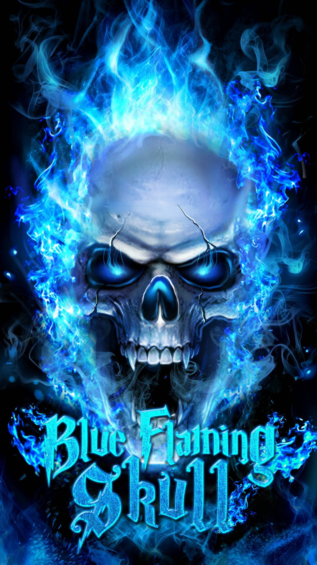 Ghost Rider, blue flaming skull, electric blue flames, Full HD Phone Wallpaper