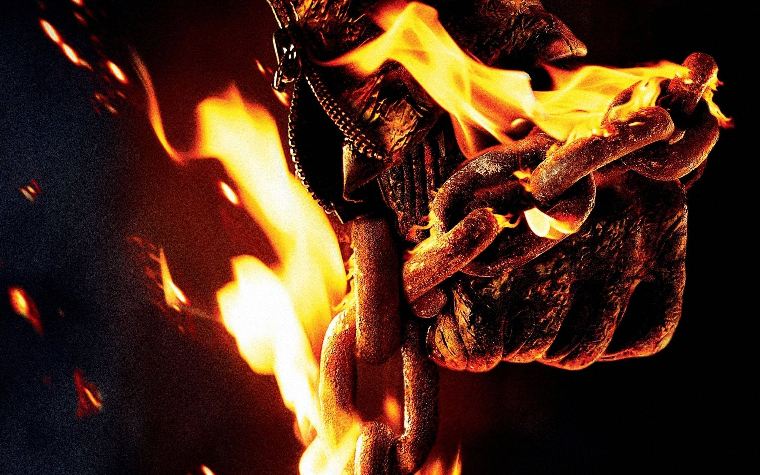 Ghost Rider, chain weapon, fiery, 2K Desktop Wallpaper