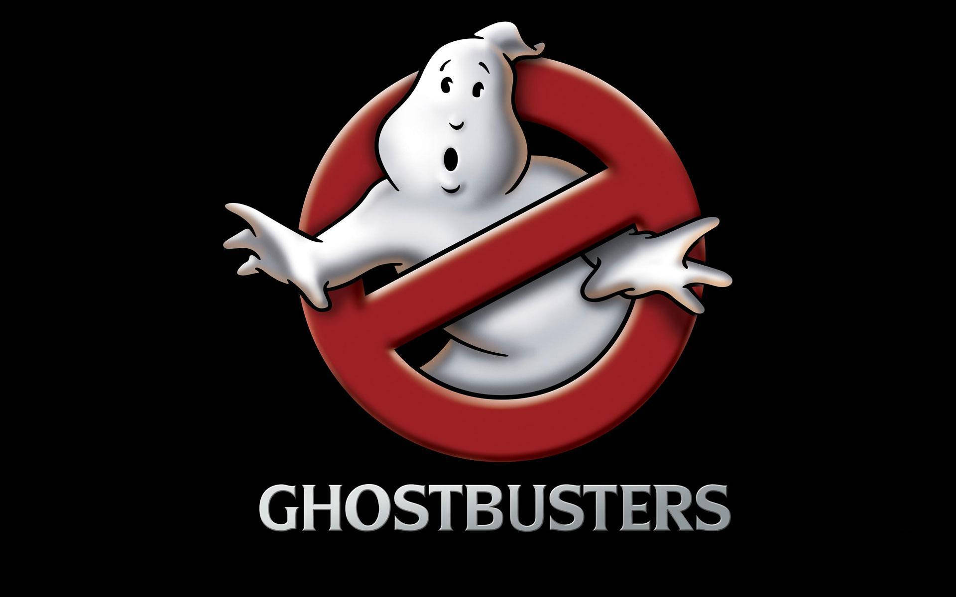 Ghostbusters, red prohibition symbol, black background, Full HD Desktop Wallpaper