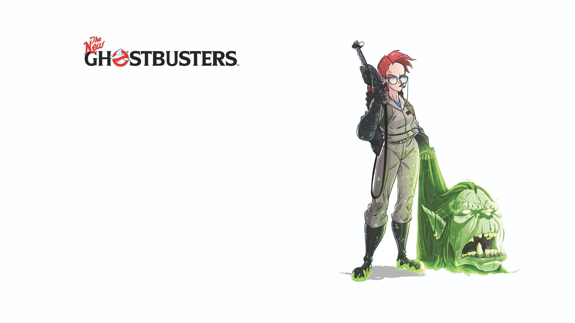 Ghostbusters, proton pack, red-haired, Full HD Desktop Wallpaper