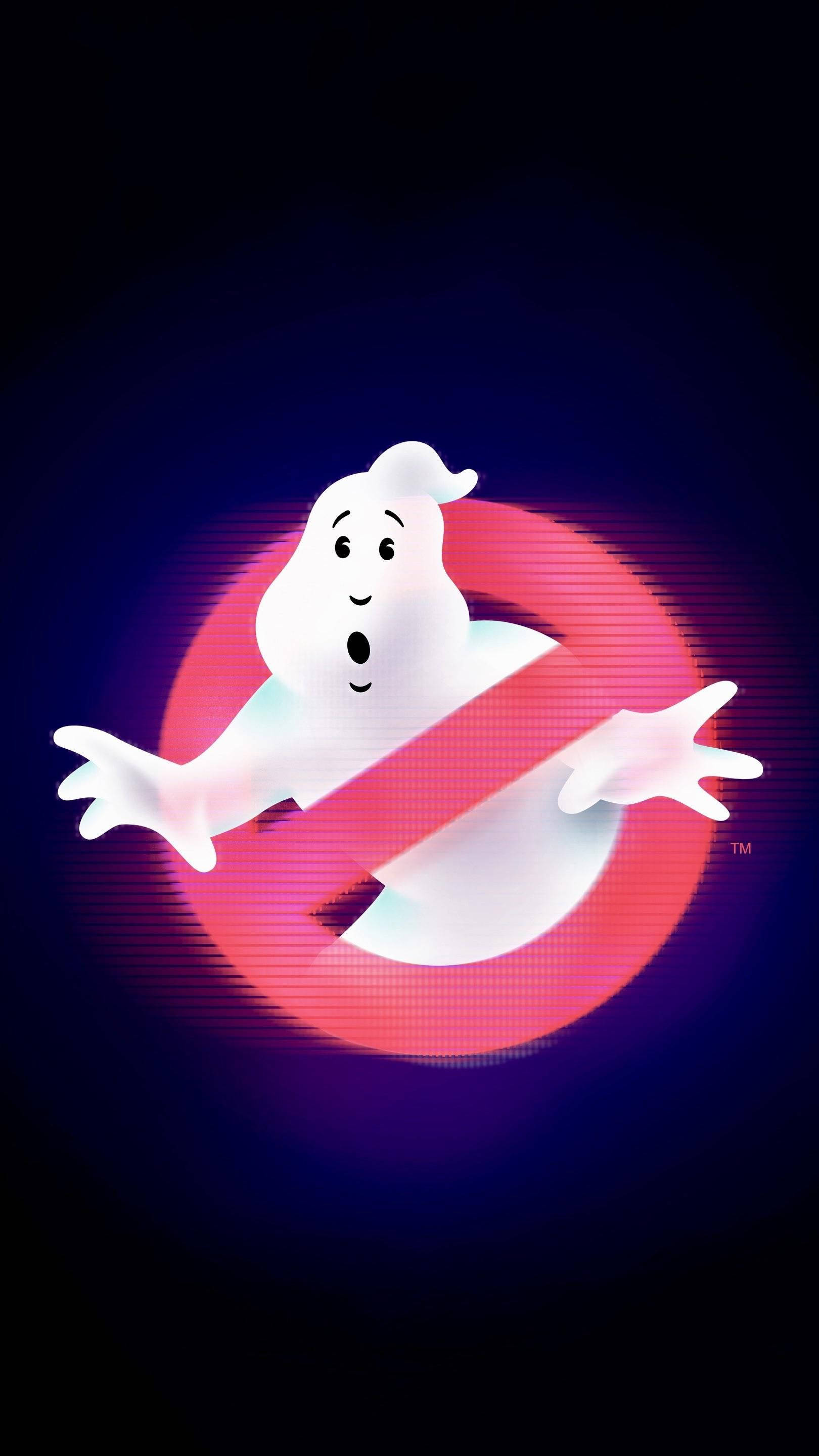 Ghostbusters, neon alert, red prohibition symbol, 2K Phone Wallpaper