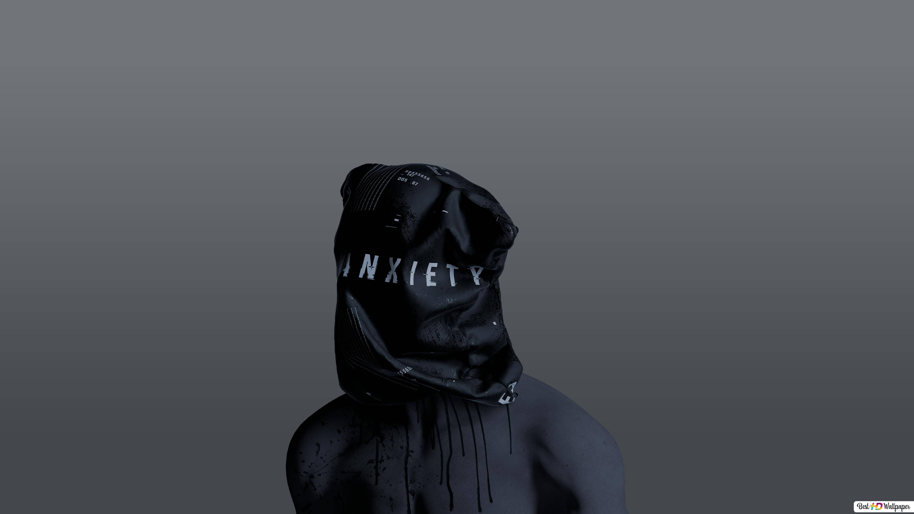 Ghostemane, anxiety mask, black hood, 4K Desktop Wallpaper