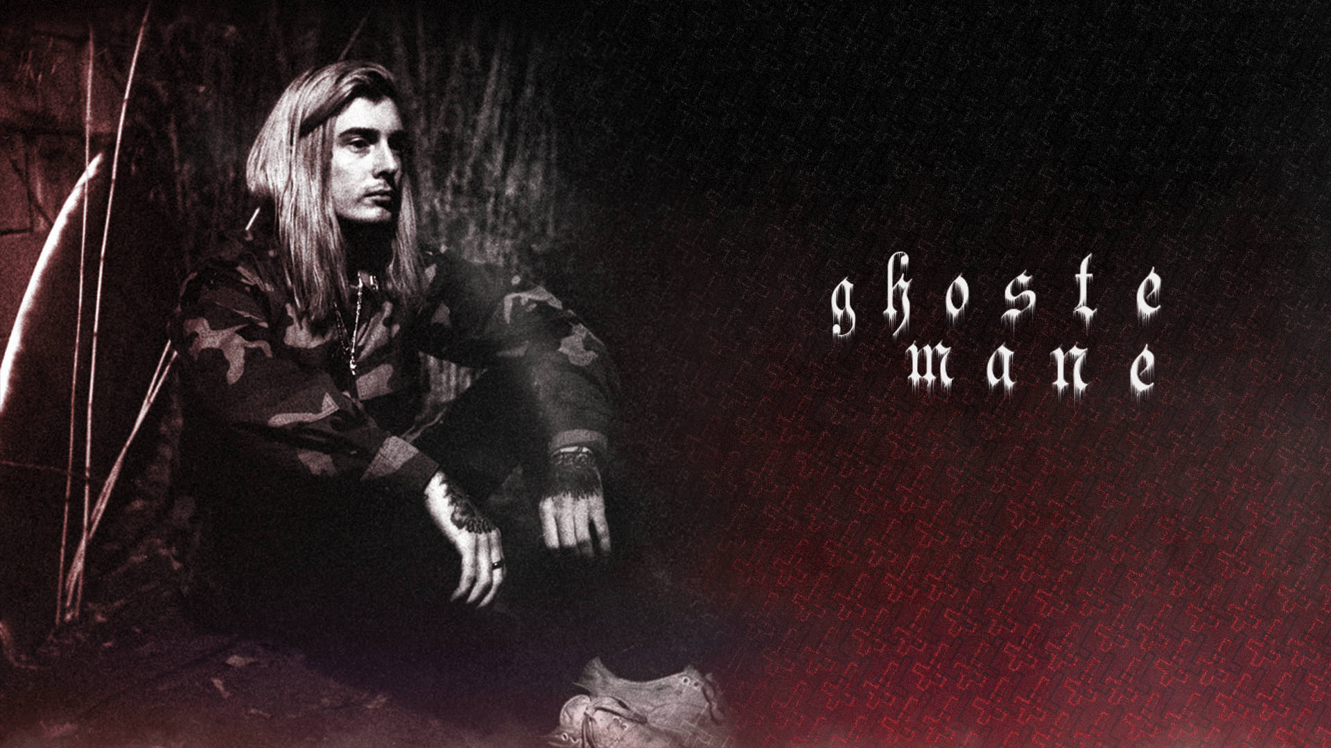Ghostemane, cross pattern, camouflage, Full HD Desktop Wallpaper