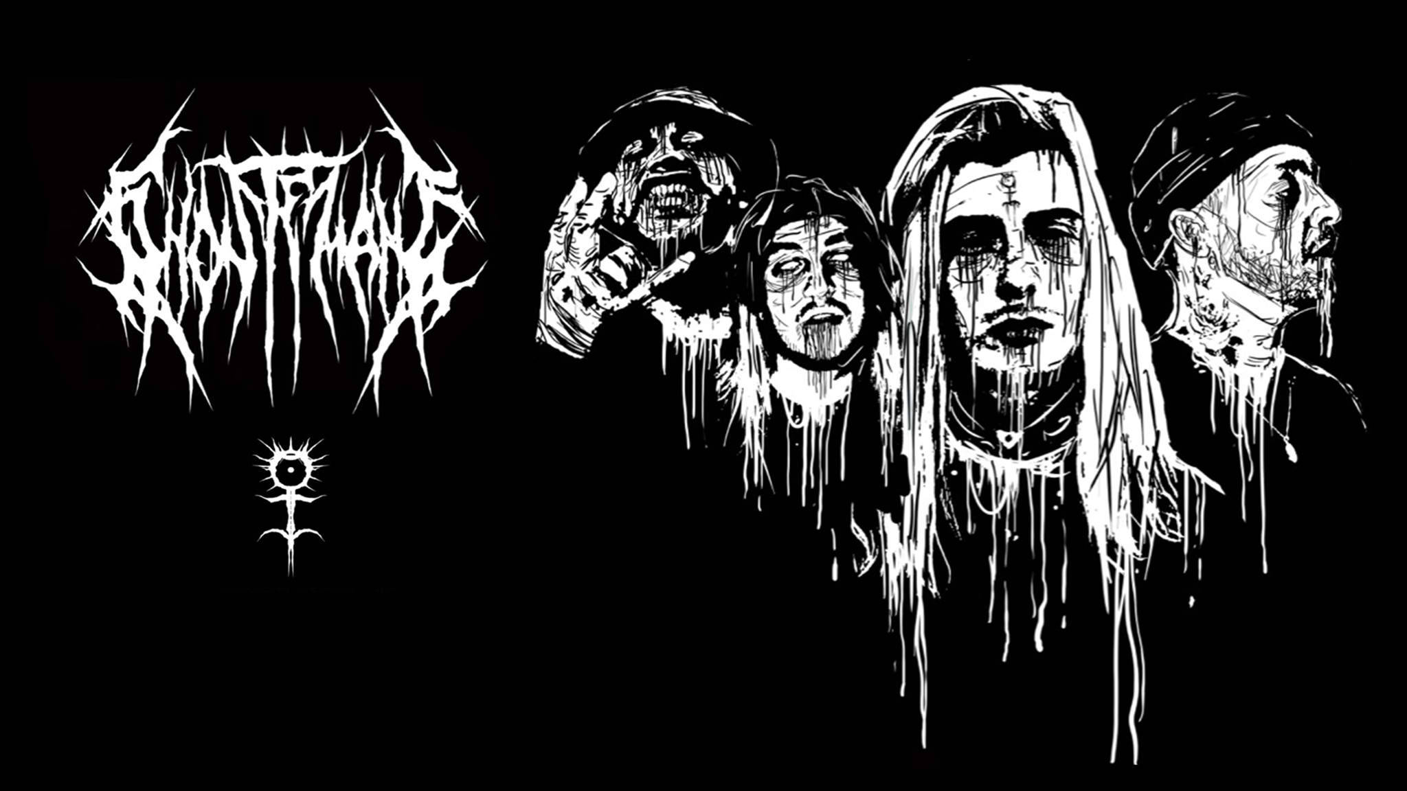 Ghostemane, digital ink art style, white-faced figures, Full HD Desktop Wallpaper