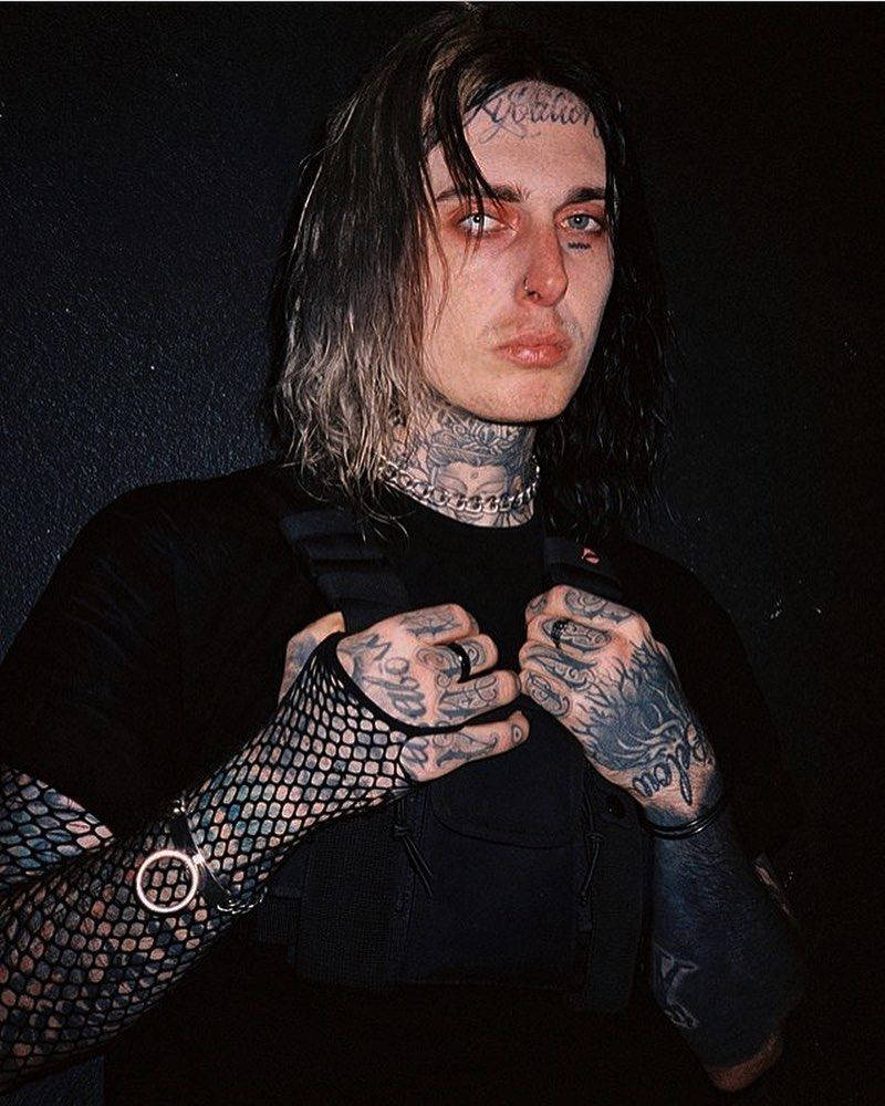 Ghostemane, fishnet arm sleeve, black vest, SD Phone Wallpaper