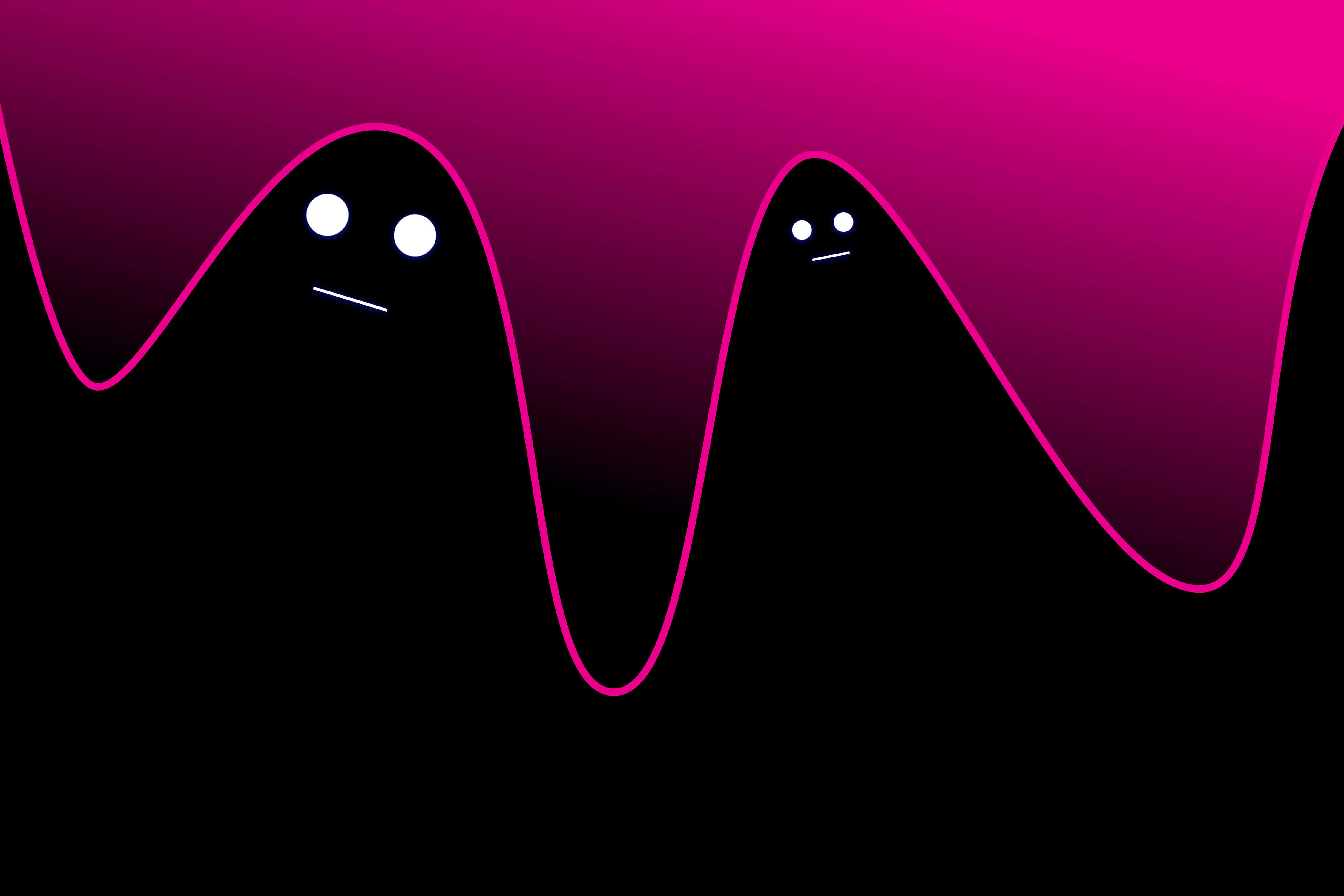 ghosts, pink, black, 4K Desktop Wallpaper
