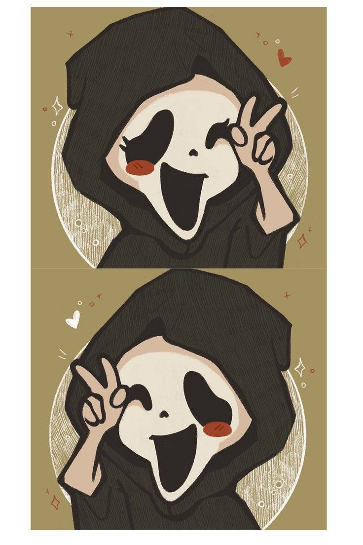 Ghostface, hooded cloak, rosy cheeks, SD Phone Wallpaper