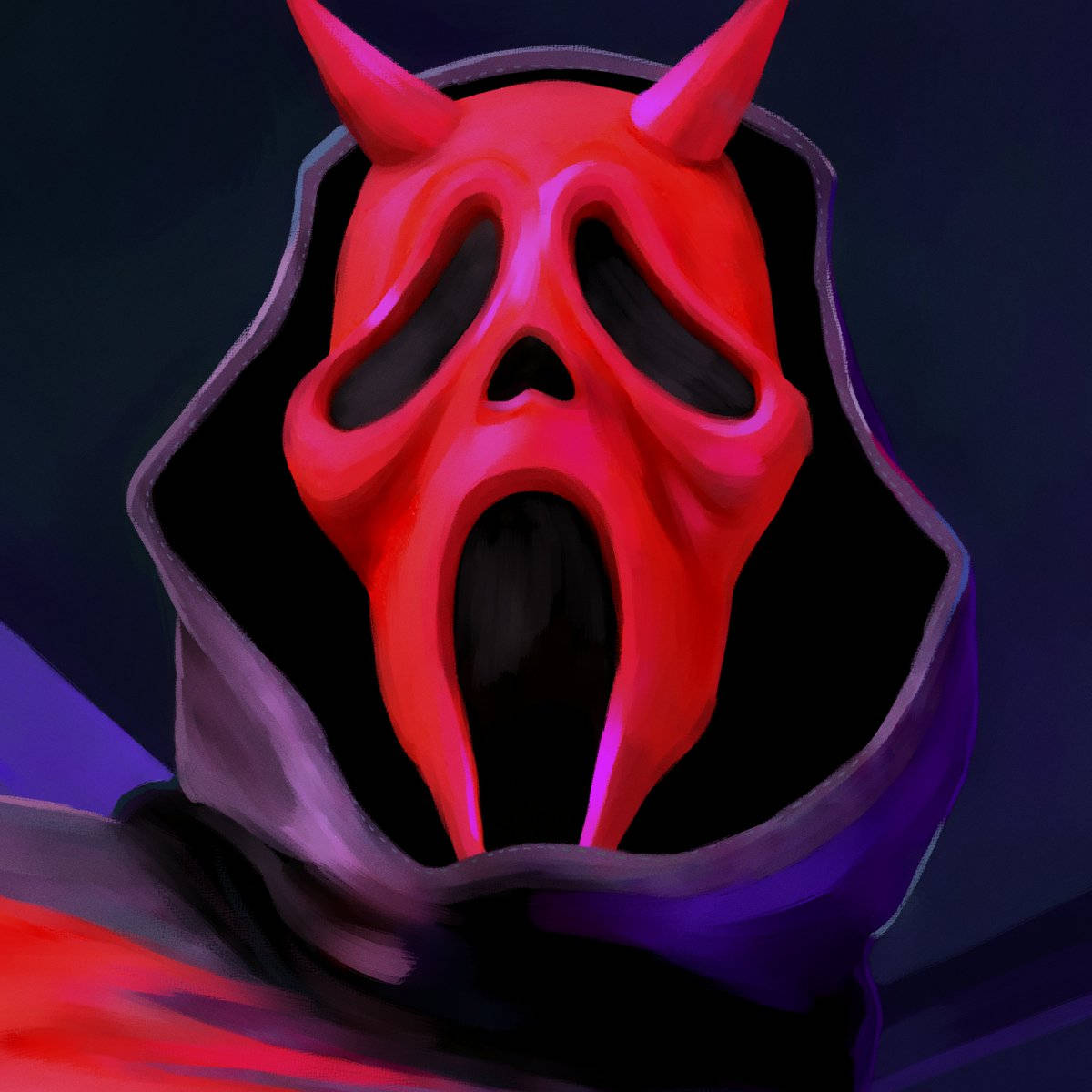 Ghostface PFP, demonic mask, horns, SD Desktop Wallpaper