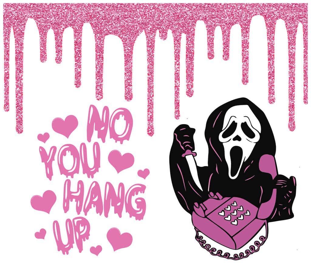 Ghostface Pink, pink glitter, phone call, SD Desktop Wallpaper