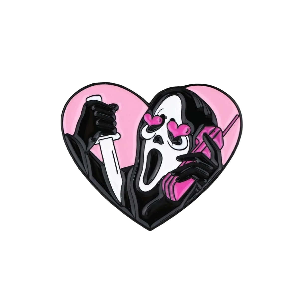 Ghostface, pink heart, heart-shaped eyes, SD Desktop Wallpaper