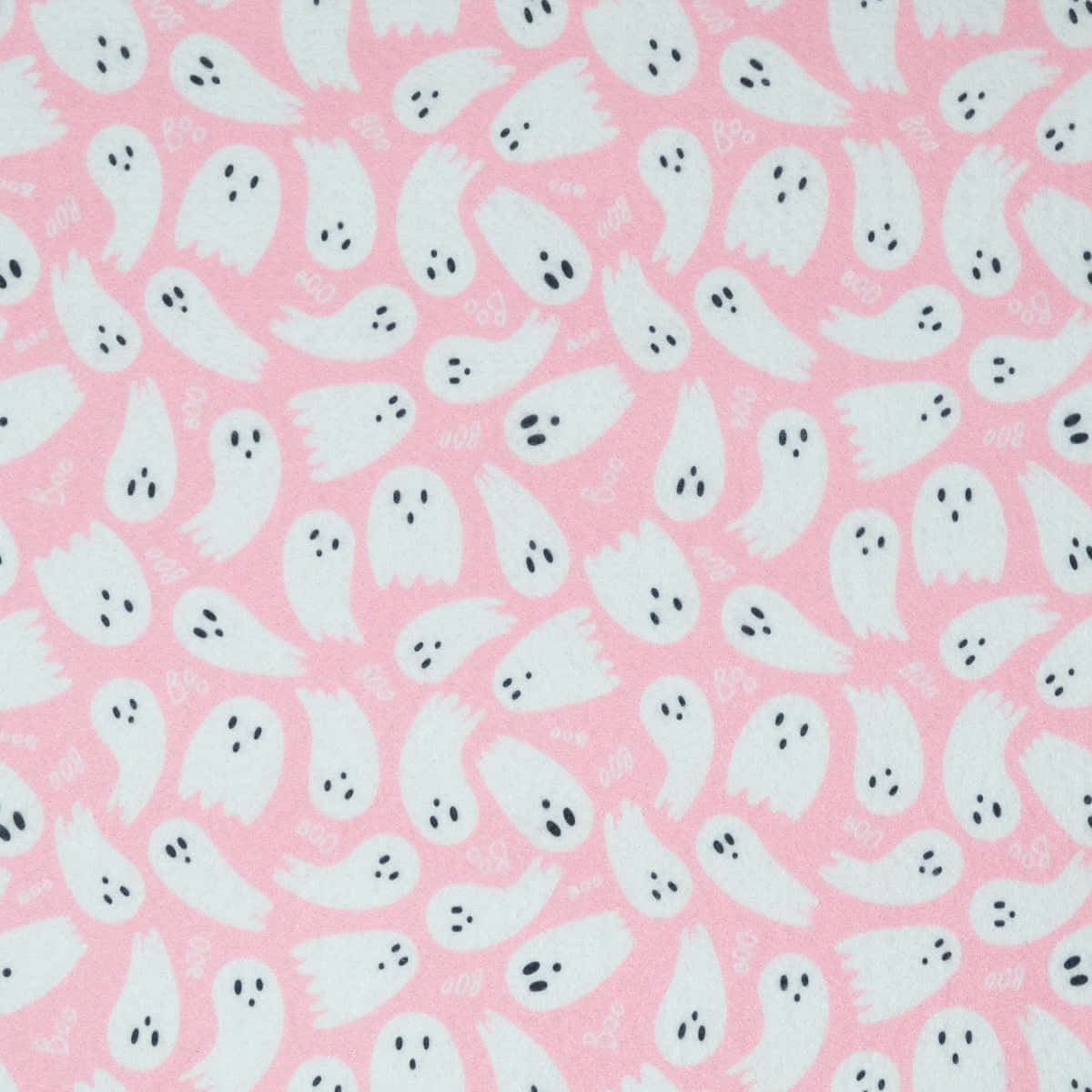 pastel pink, white cartoon ghosts, faint boo text, SD Desktop Wallpaper