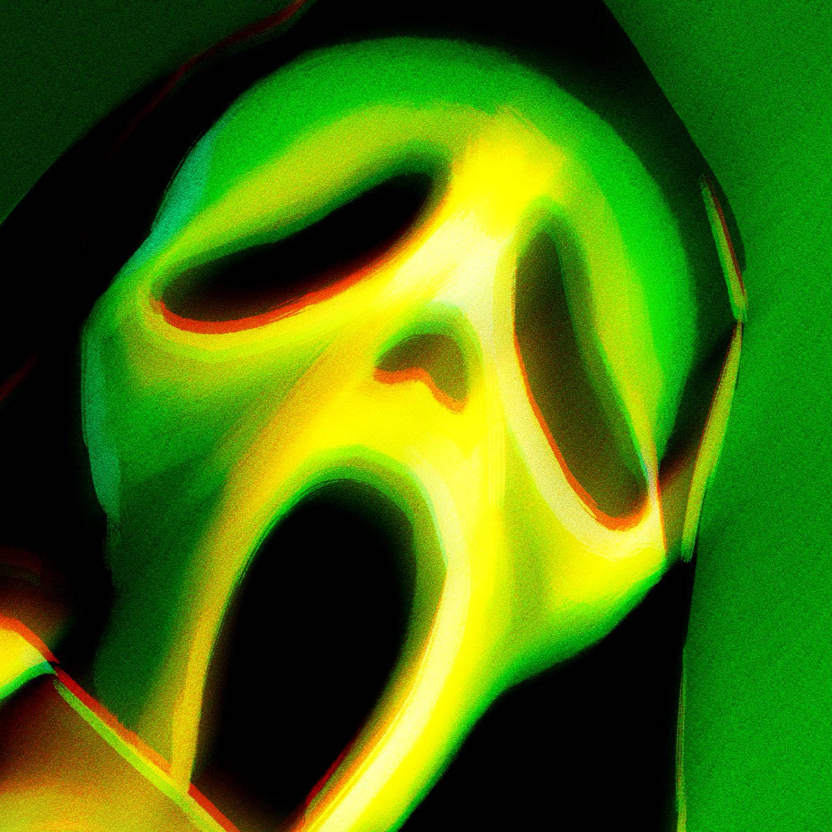Ghostface, green mask, neon green, SD Desktop Wallpaper