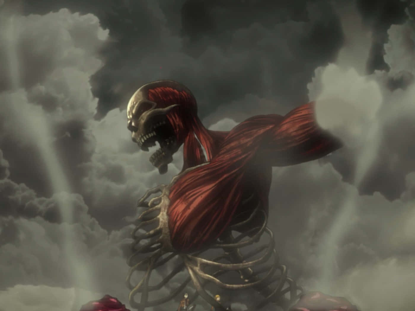 giant creatures, colossal titan, exposed skeletal frame, HD Desktop Wallpaper