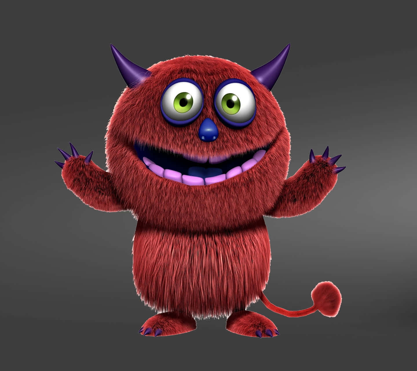 red monster, big eyes, big ears, HD Desktop Wallpaper