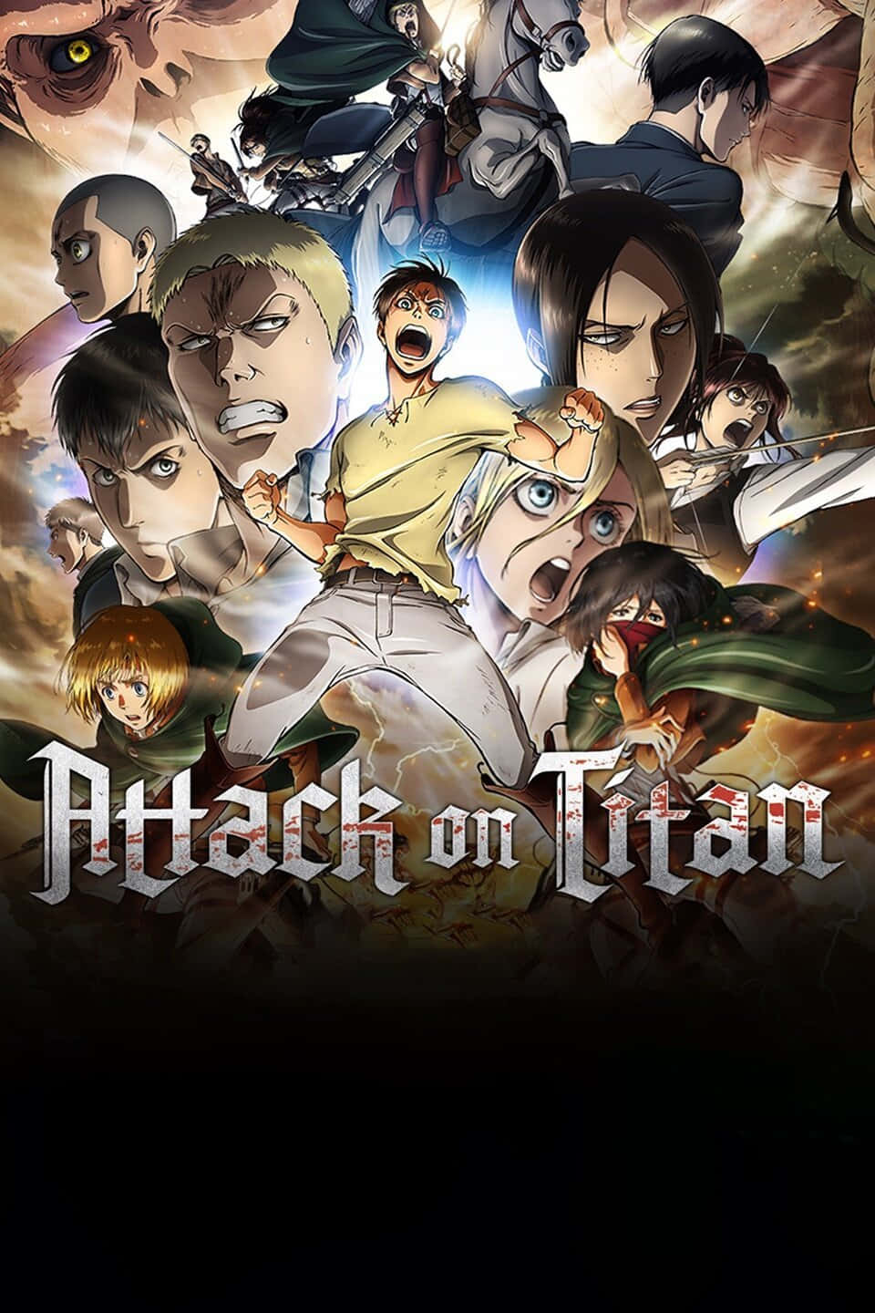giant creatures, anime characters, battle poses, HD Phone Wallpaper