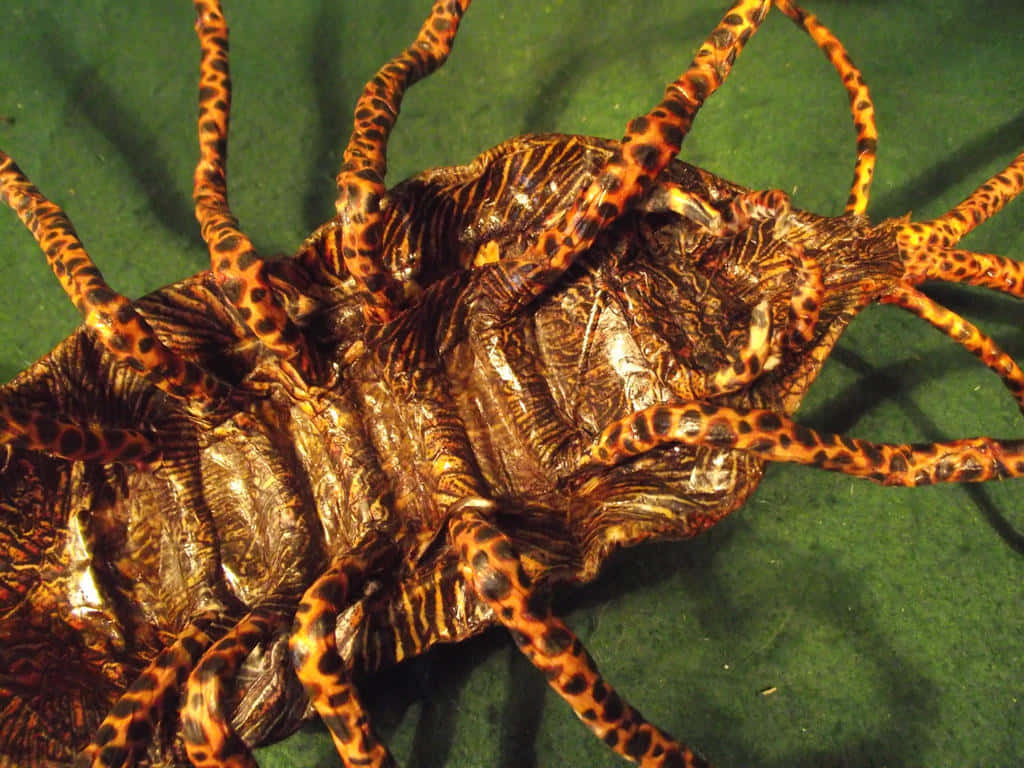 Giant Isopod, leopard-print legs, textured brown body, SD Desktop Wallpaper