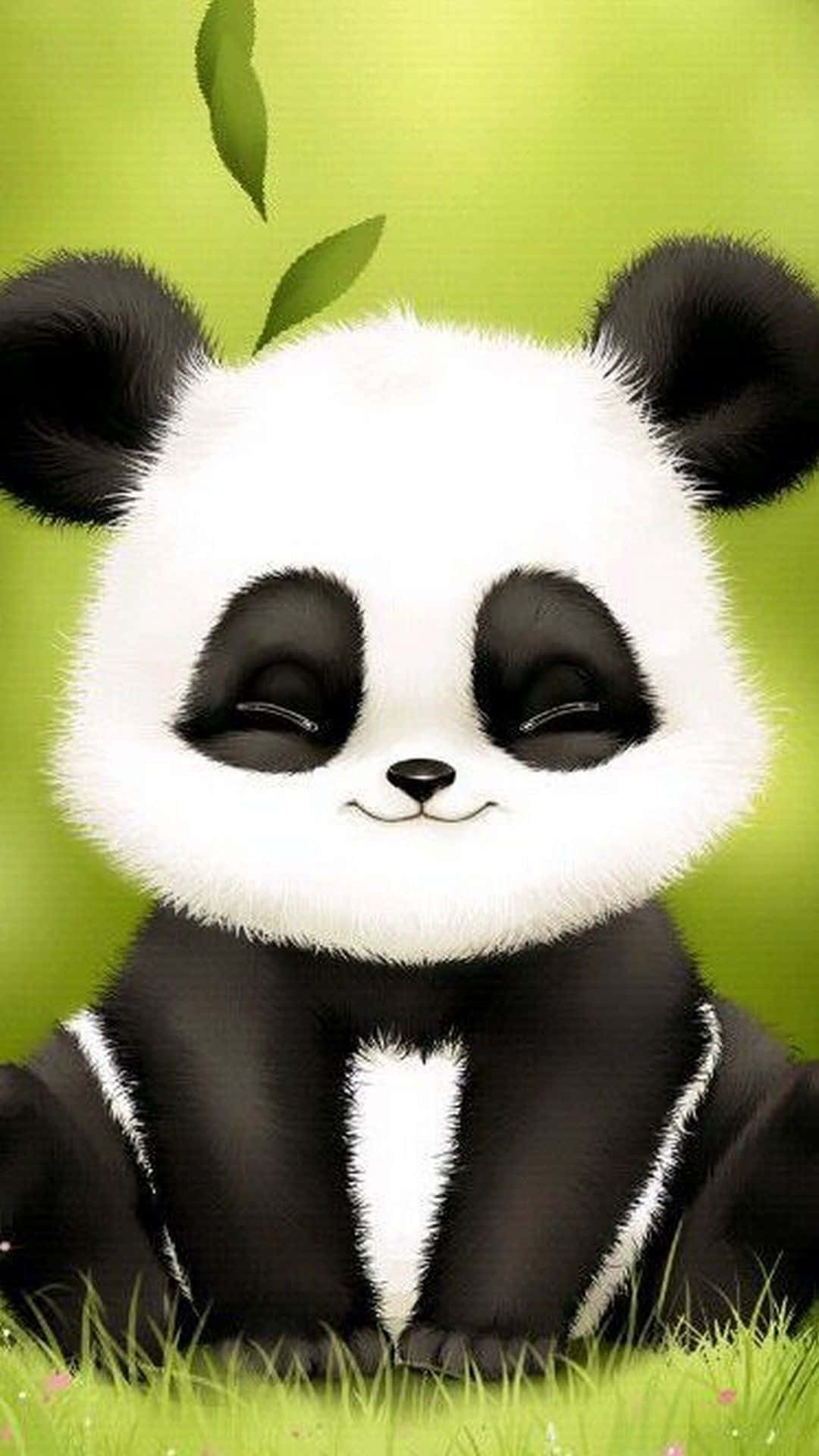 Giant Panda, cartoon panda, closed eyes, Full HD Phone Wallpaper