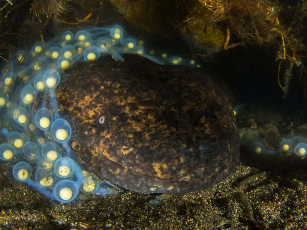 Giant Salamander, underwater, sandy seabed, SD Desktop Wallpaper