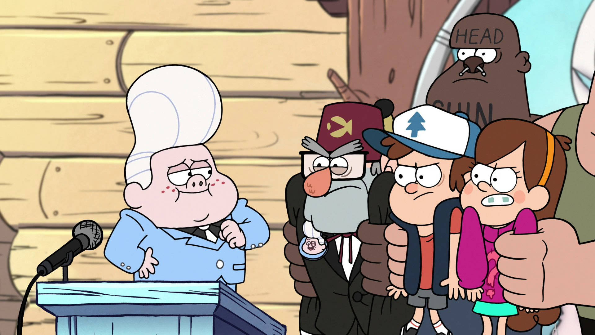 Gideon Gleeful, cartoon chef, tall white hat, Full HD Desktop Wallpaper