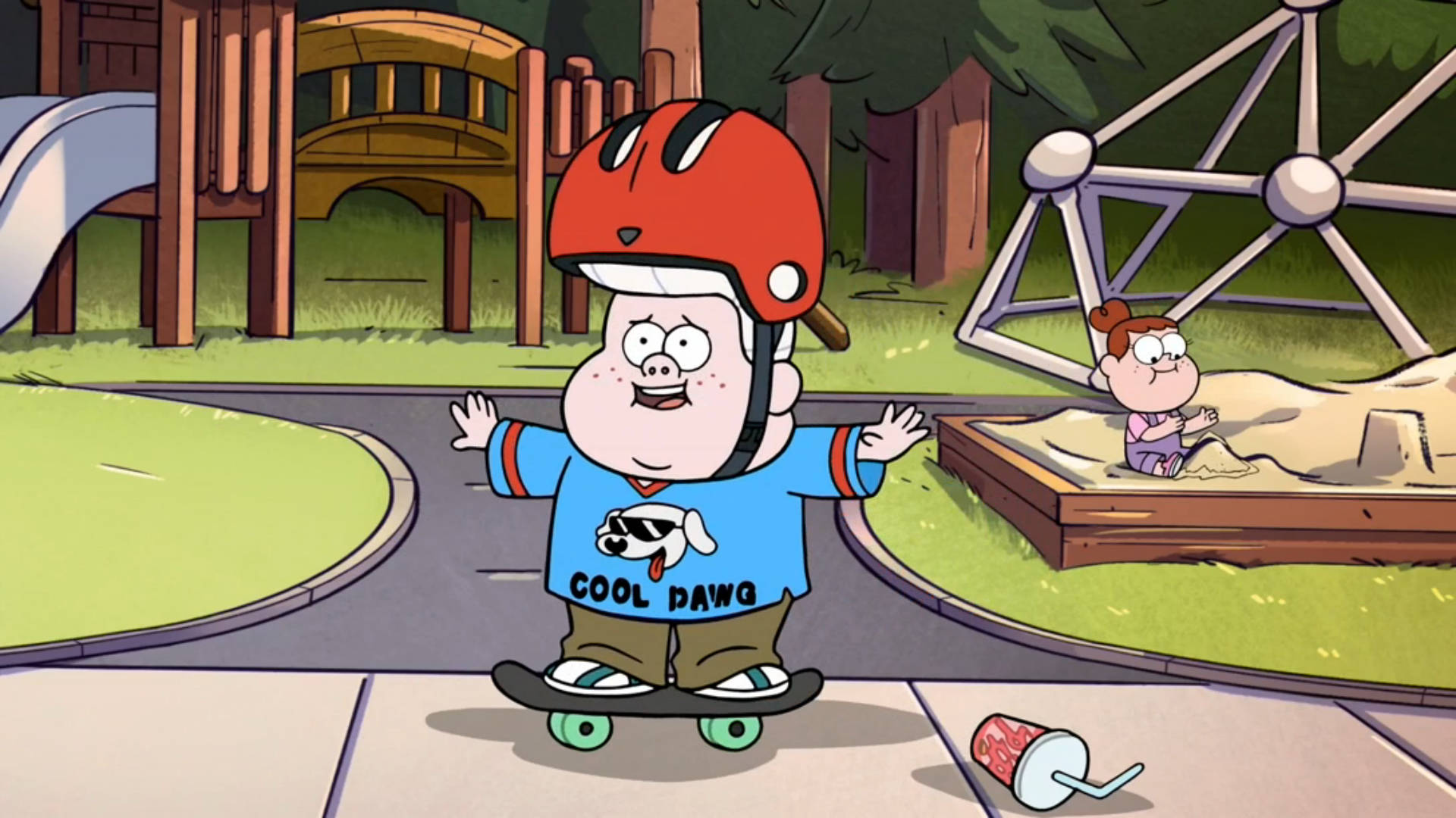 Gideon Gleeful, red helmet, skateboard, Full HD Desktop Wallpaper