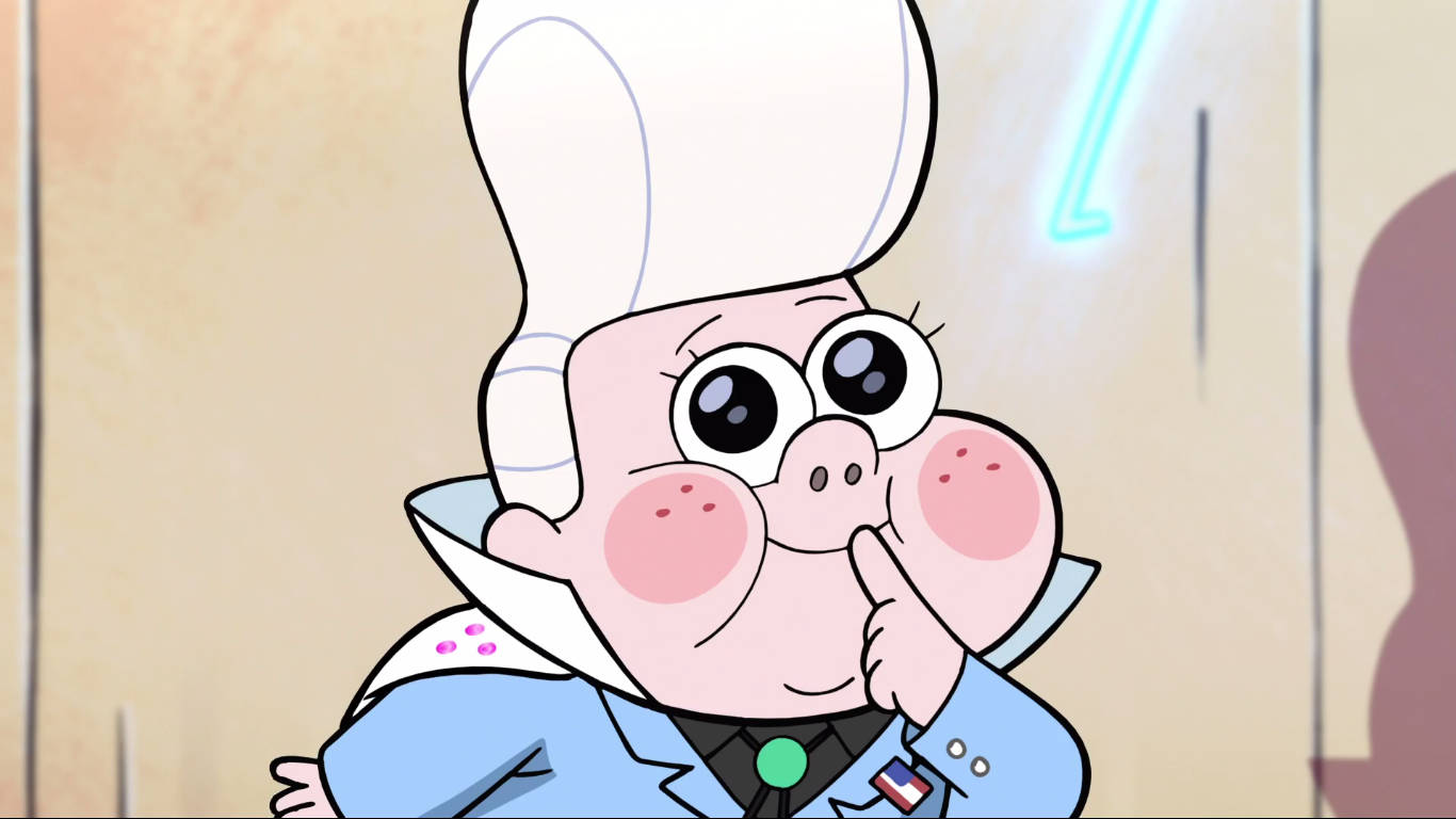 Gideon, cartoon pig chef, tall white hat, HD Desktop Wallpaper