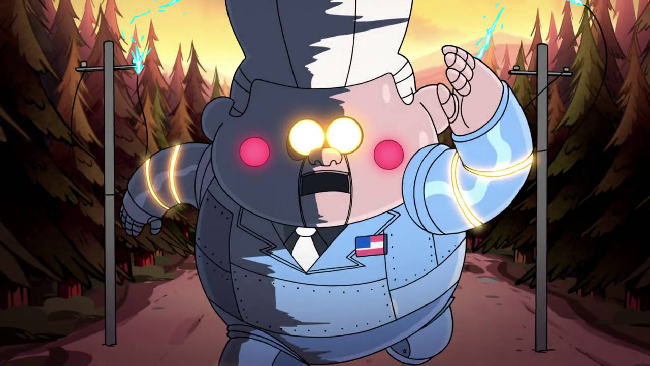 Gideon, gleeful robot version, blue uniform, HD Desktop Wallpaper