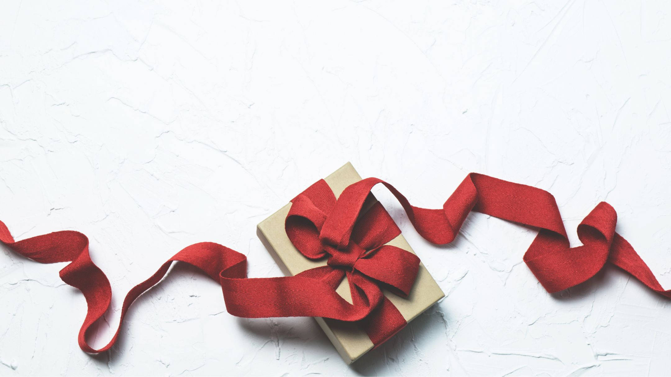 gift box, red ribbon, beige gift box, Full HD Desktop Wallpaper