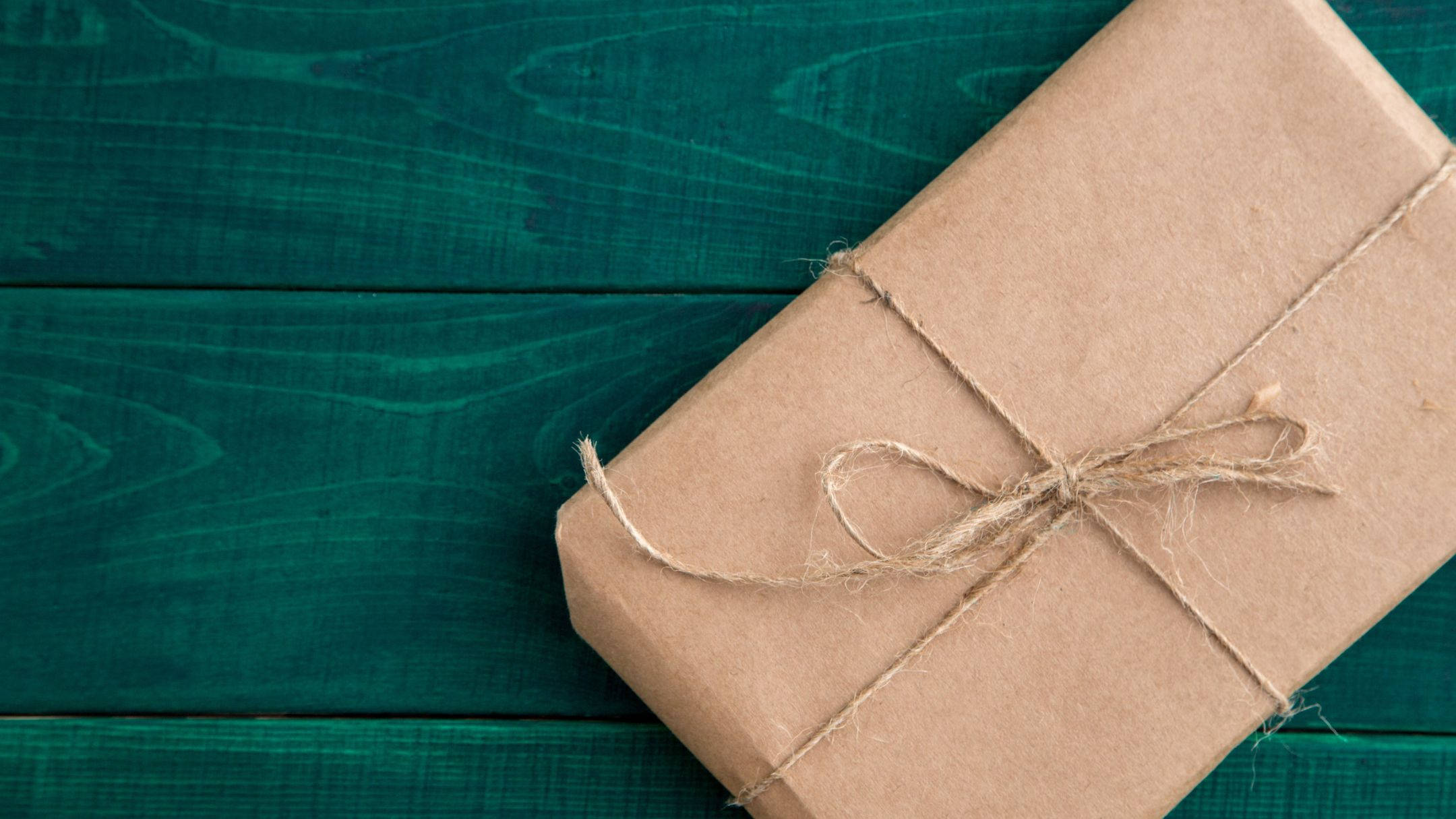 kraft package, gift box, twine, Full HD Desktop Wallpaper