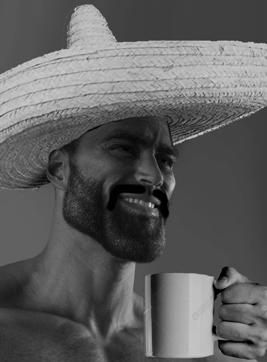 Hispanic Giga Chad, sombrero, bearded man, HD Phone Wallpaper