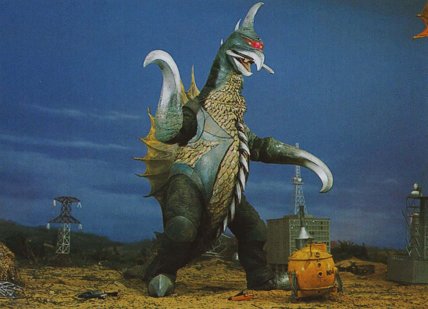 Gigan, red eyes, curved horns, HD Desktop Wallpaper