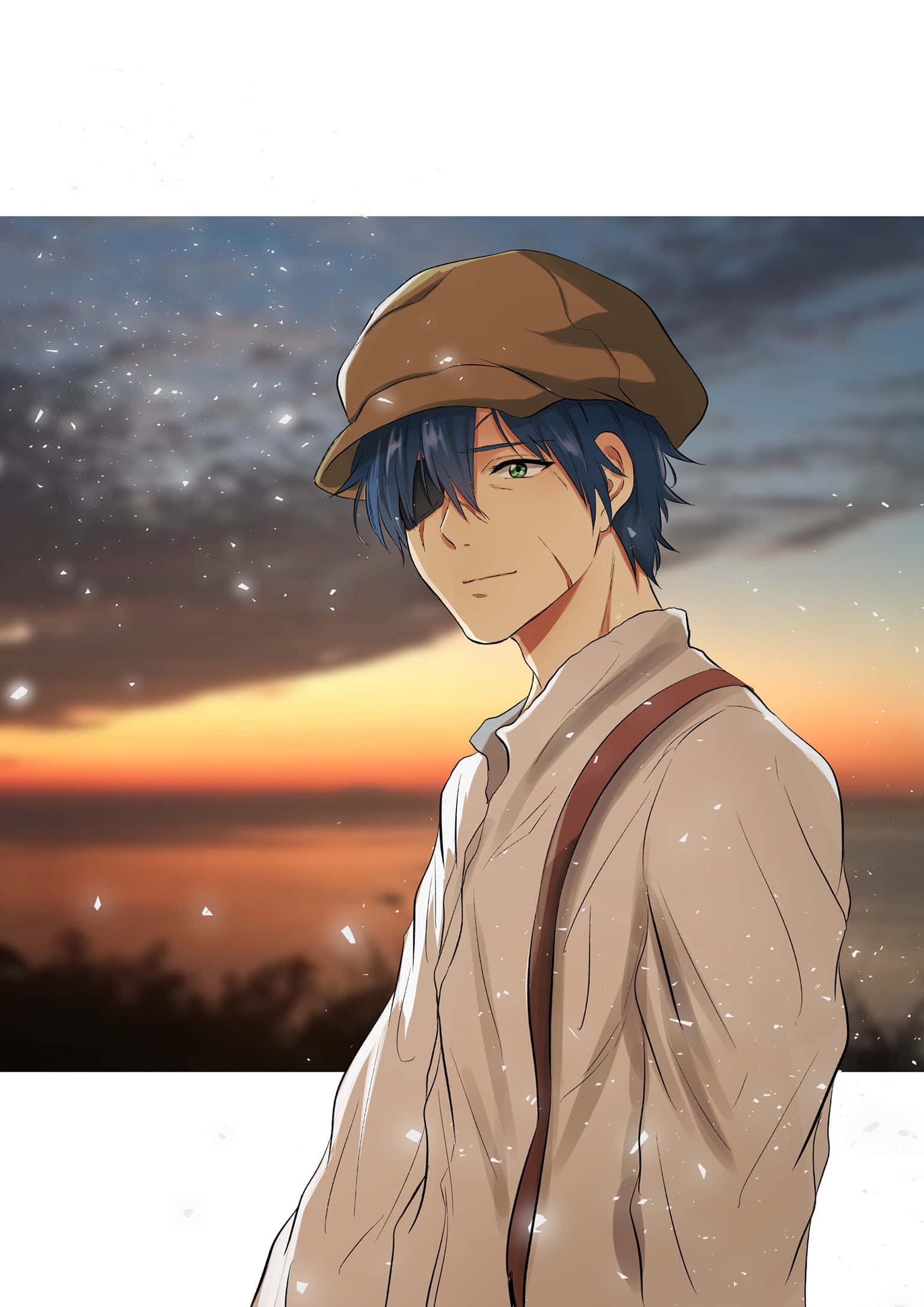 Gilbert Bougainvillea, blue hair, brown cap, Full HD Phone Wallpaper