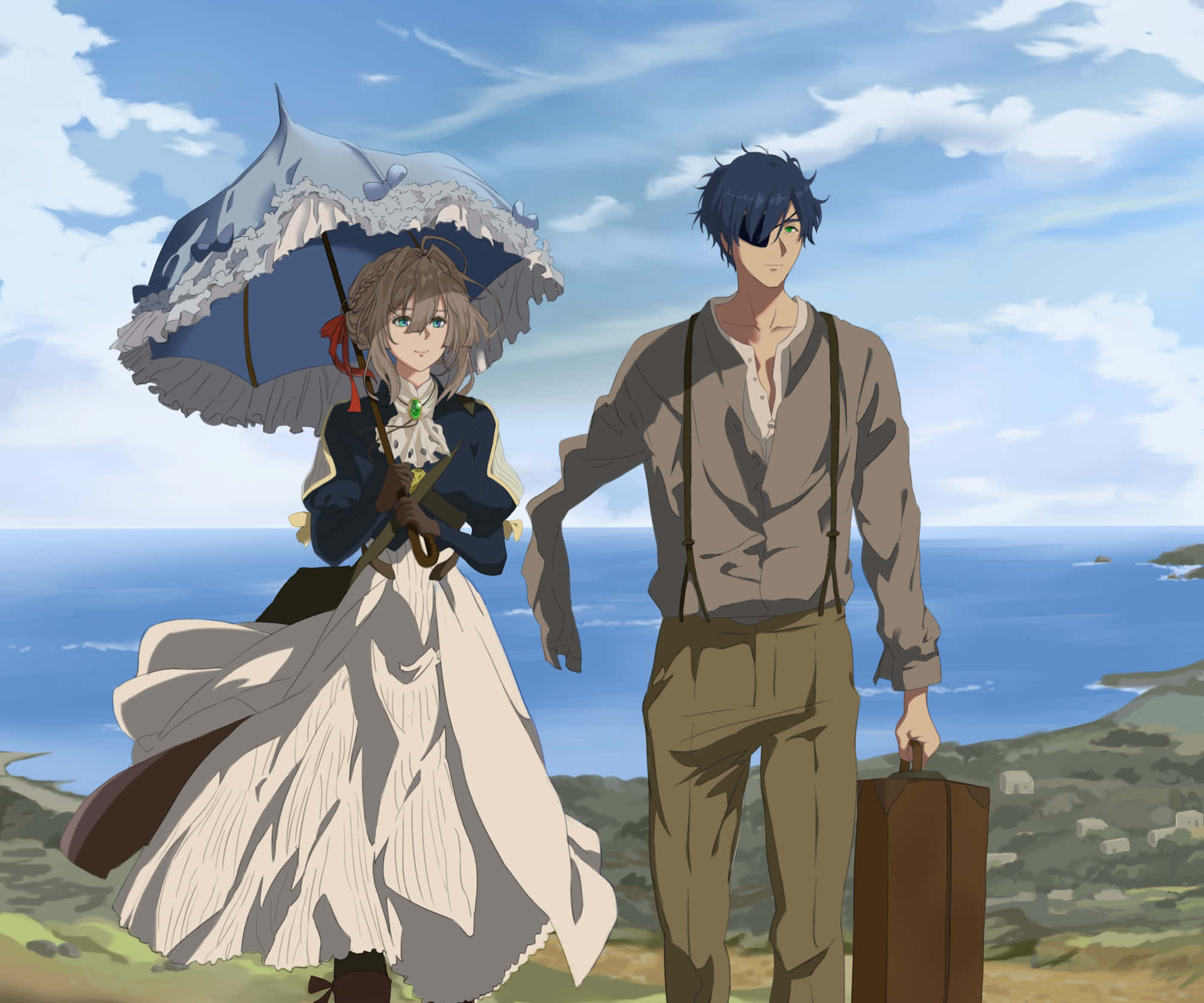 Gilbert Bougainvillea, anime characters, seaside, Full HD Desktop Wallpaper