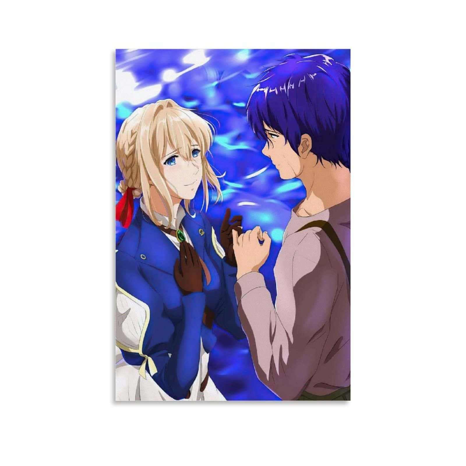Gilbert Bougainvillea, glowing blue energy background, anime characters, HD Desktop Wallpaper