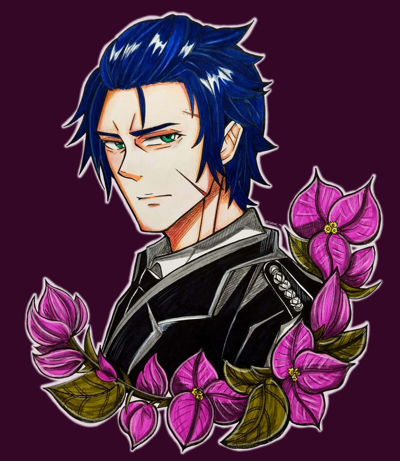Gilbert Bougainvillea, spiky blue hair, green eyes, HD Phone Wallpaper