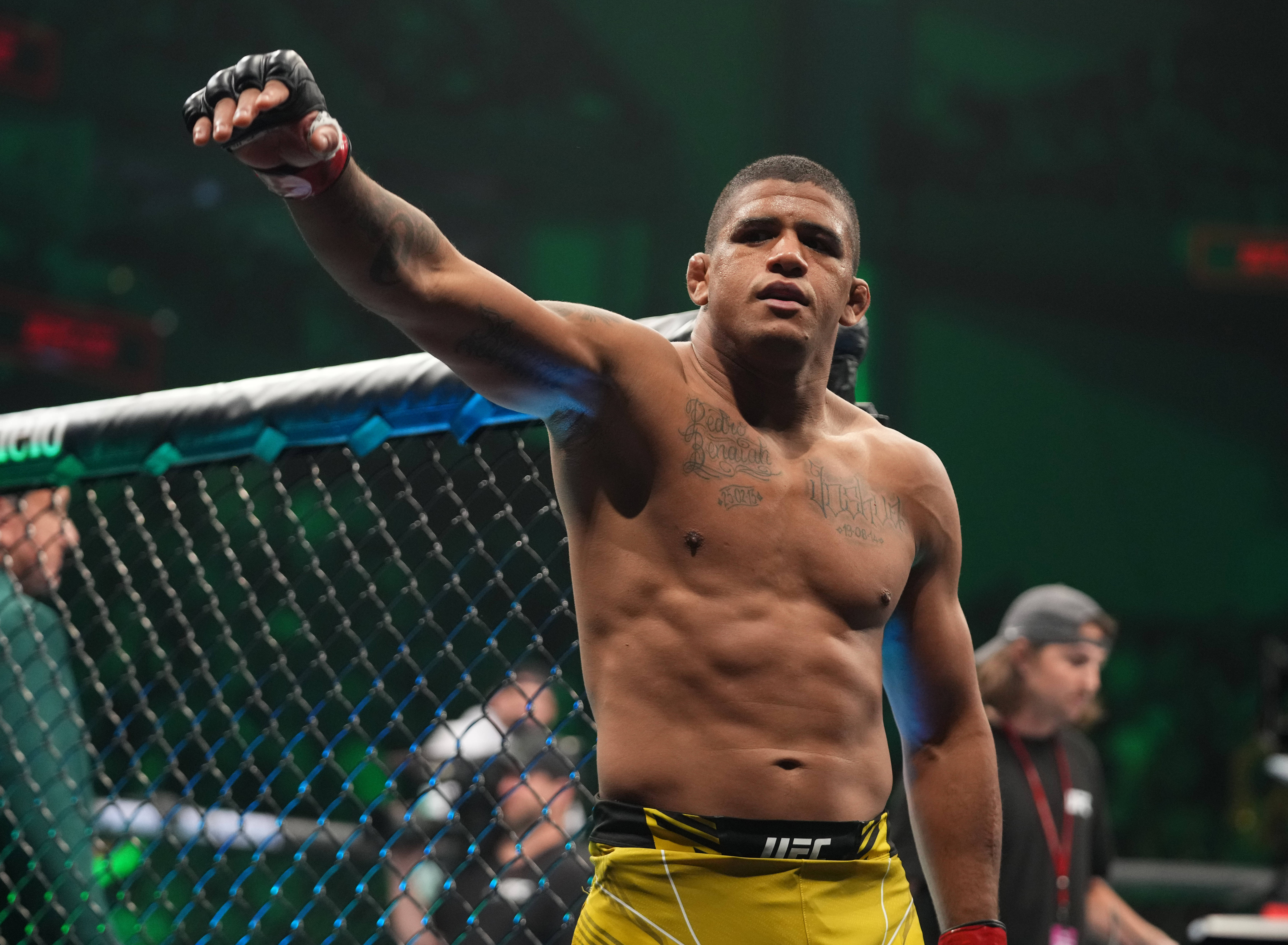 Gilbert Burns, MMA fighter, yellow shorts, 5K Desktop Wallpaper